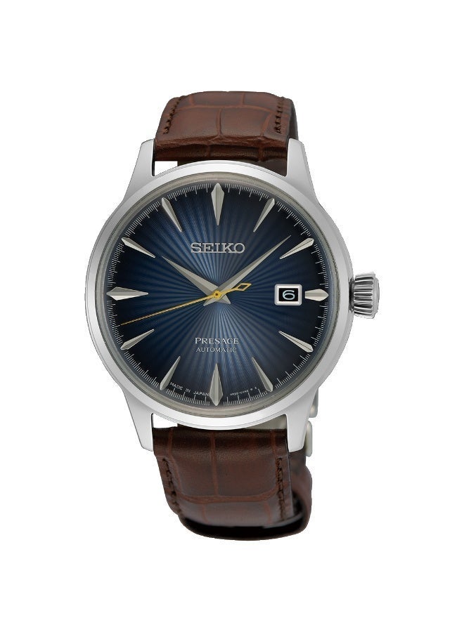 Seiko Presage Men's Automatic Watch SRPK15J | Japanese Craftsmanship Leather Strap Stainless Steel - Image 1