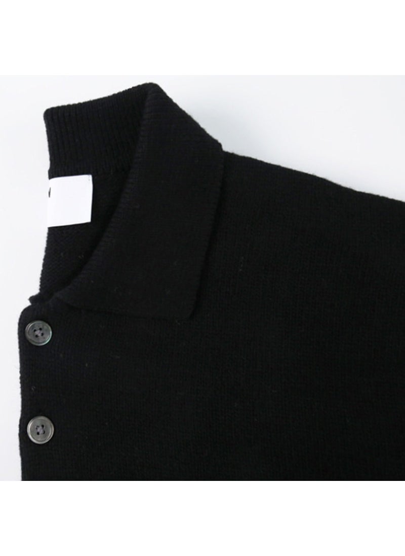 Generic Autumn Winter Mens Casual Knitwear Long Sleeve Mid-Neck Solid Color Loose Fit Comfortable Inner Wear Pullover Shirt Brown  - Image 2