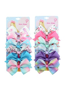 Excefore 12 Pcs Bows Hairpins, Unicorn Grosgrain Ribbon Hair Barrettes, Bows Toddler Girls Hair Bow Clips, Suitable for Toddler Teens Kids Girls Birthday Gift Holiday Present  - Image 1