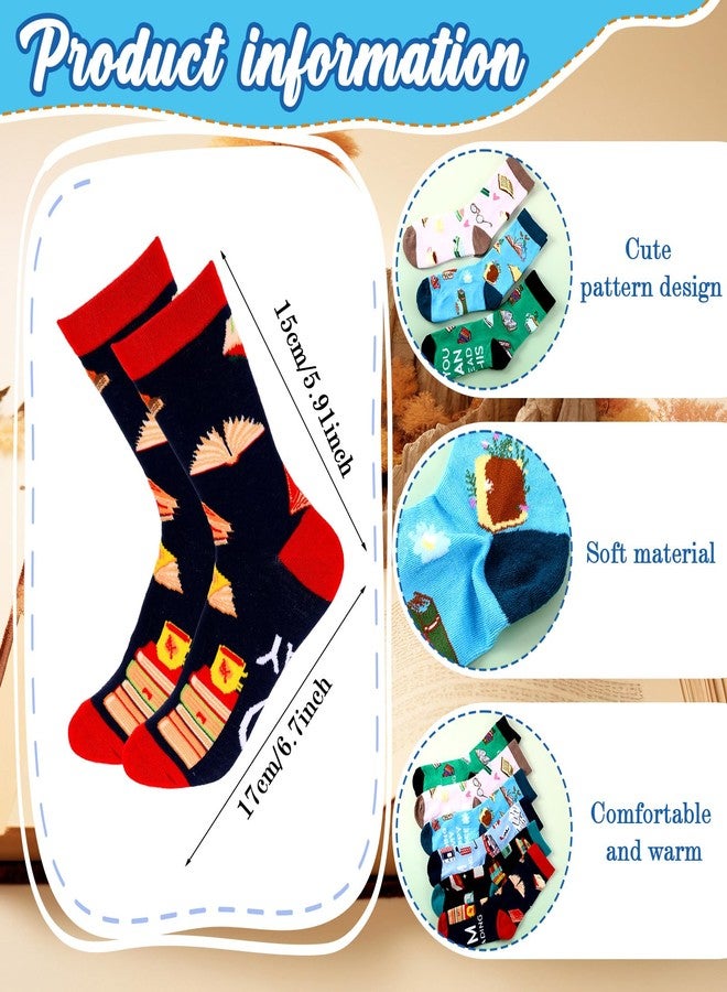 Foaincore 6 Sets Book Lovers Gifts for Women Reading Socks with Cupcake Gift Packaging, Greeting Card, Tape, Jute Rope, Clear Opp Bags Reading Presents for Book Club, Bookworm, Readers, Librarians - Image 2