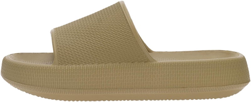 BRONAX Pillow Slippers for Women and Men | House Slides Shower Sandals | Cushioned Thick Sole 37-38 Olive Green - Image 3