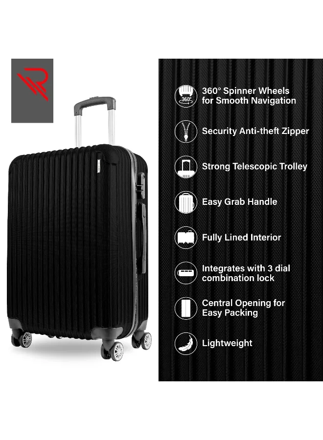 Reflection Reflection ABS Carry On Suitcase Airline Approved, Lightweight 28 Inch  Luggage- 360° Silent Wheels, ABS Hard Luggage Trolley, Spinner Wheels, Travel Luggage  (28-Inch , Black)