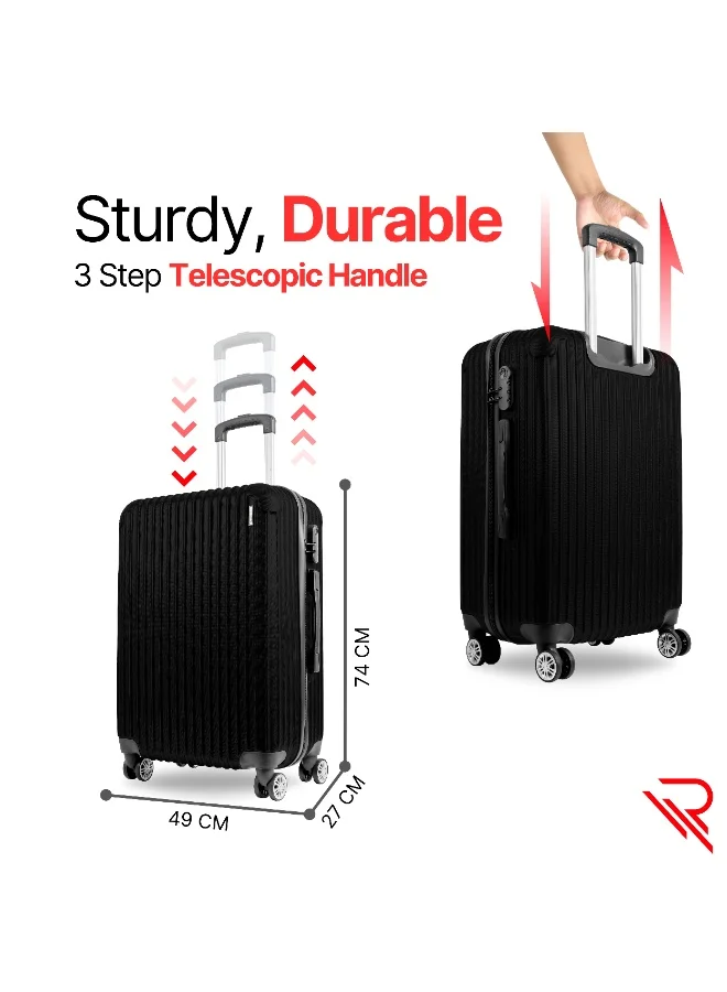 Reflection Reflection ABS Carry On Suitcase Airline Approved, Lightweight 28 Inch  Luggage- 360° Silent Wheels, ABS Hard Luggage Trolley, Spinner Wheels, Travel Luggage  (28-Inch , Black)