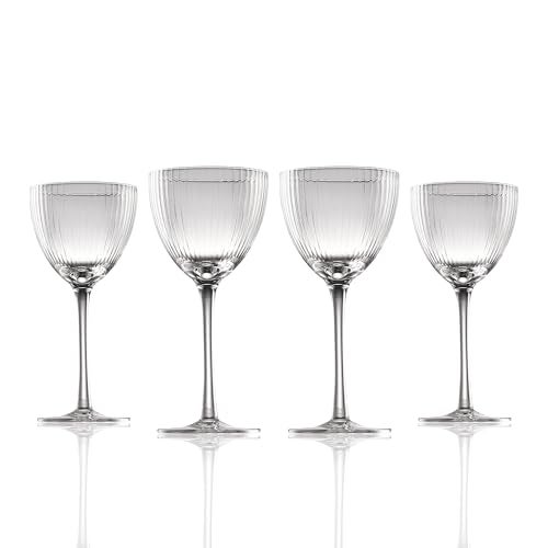 Fioance Nick and Nora Cocktail Glass, Set of 4pcs W/ whole foam protector, Drop Test OK. Standard 5oz Vol for Martini &Coffee Espresso,Man Blown- Seamless Vintage & Texture-Elegant Coupe -Home,Valentine Gifts - Image 1