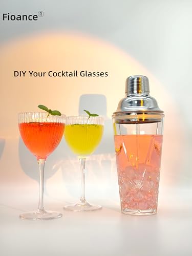 Fioance Nick and Nora Cocktail Glass, Set of 4pcs W/ whole foam protector, Drop Test OK. Standard 5oz Vol for Martini &Coffee Espresso,Man Blown- Seamless Vintage & Texture-Elegant Coupe -Home,Valentine Gifts - Image 5
