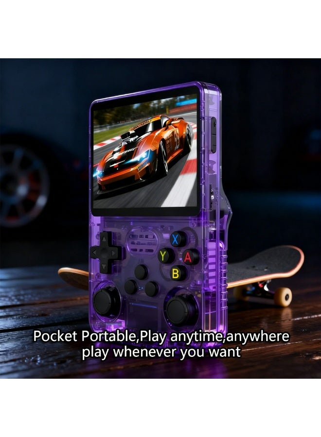Retro Game Console R36S Handheld Game Console with 64GB Preloaded Games, Save/Load Function, 3.5" HD IPS Screen, Portable Emulator Console for Family, Adults & Nostalgic Players (Black R36s 3.5") - Image 2