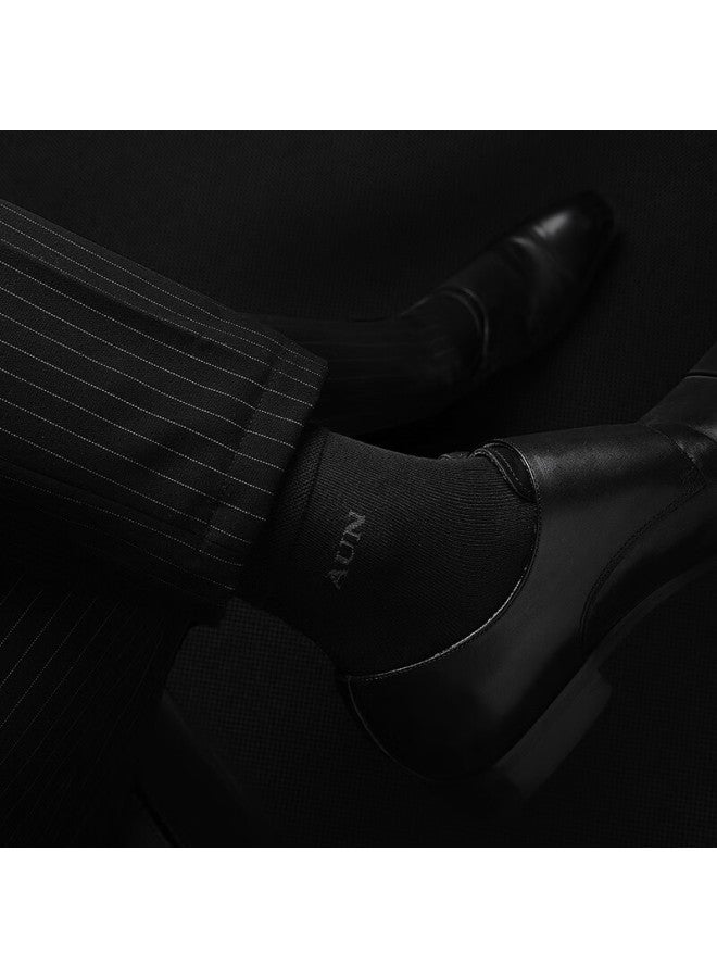 Aun Men's Antibacterial And Deodorizing Socks Xinjiang Long-staple Cotton Silver Ion Antibacterial And Deodorizing Mid-calf Socks Gift Box 2 Black 2 White 2 Light Gray - Image 2