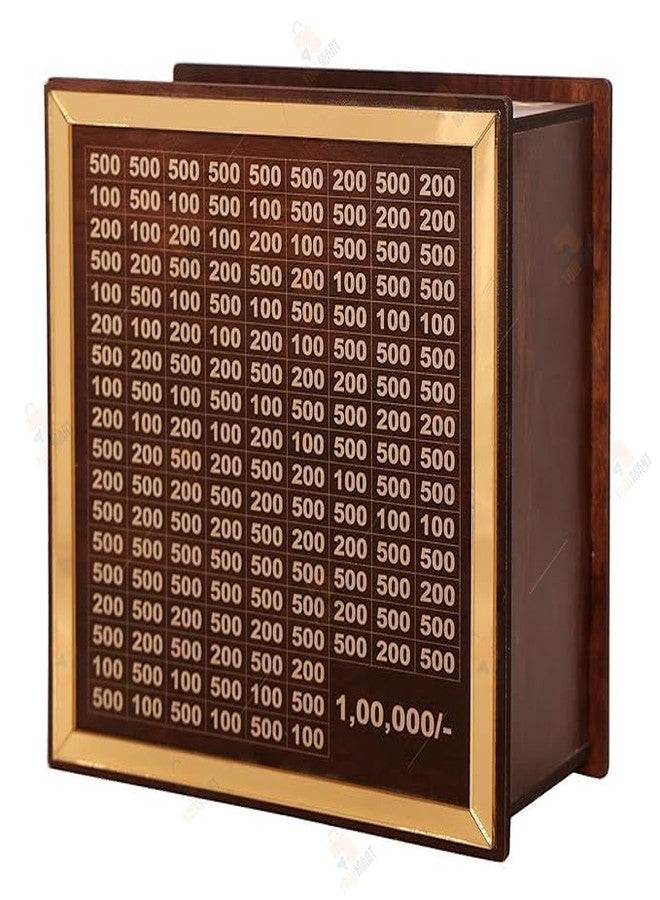 Urshigar Wooden Piggy Bank for Kids & Adults, Coin Box with Carved Design, Savings Box, Mini Bank, Donation Box, Smart Money Box, Wooden Coin Box, Money Saver, Piggy Bank with Numbers - Image 1