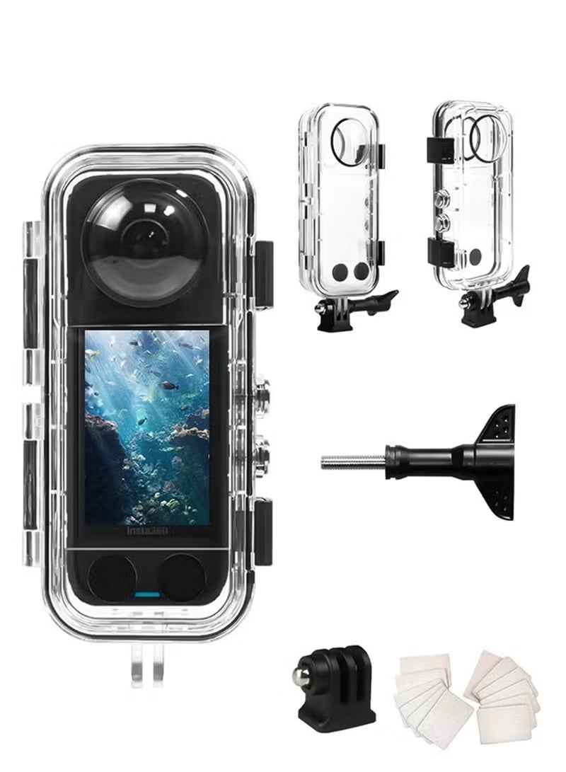 Waterproof Case for Insta360 X4, 40m/131ft Underwater Protective Housing with Triple Snap-on Clear Design