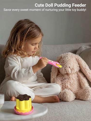 ZOENMG Pudding Feeding Toy for Dolls2 Packs Interactive Baby Doll Food with Retractable Spoon Pretend Play Food for Toddlers 358 Realistic Role Play Toy for Girls Easter Basket Stuffers Gifts - Image 5