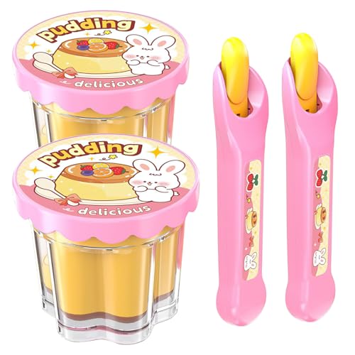 ZOENMG Pudding Feeding Toy for Dolls2 Packs Interactive Baby Doll Food with Retractable Spoon Pretend Play Food for Toddlers 358 Realistic Role Play Toy for Girls Easter Basket Stuffers Gifts - Image 1