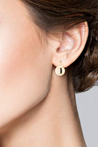 MiaBella 18K Gold Plated Sterling Silver Italian High Polished Round Dome Button Bead Ball Statement Leverback Earrings for Women 925 Made in Italy (12mm) - Image 2