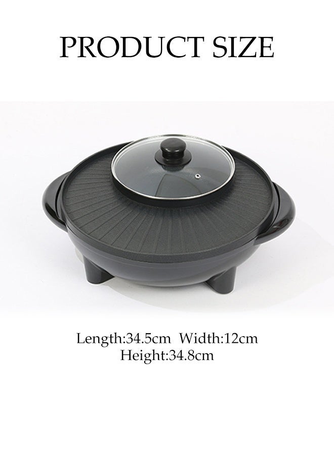 DUNISO 6L Electric Cooking Pot Non-Stick Mini Electric Pot with Steamer 2 Gear Rapid Portable Multifunctional Electric Hot Pot with Overheat Boil Dry Protection Multi-Cooker with Lid for Travel Dormitory for Steak Party Camping Roast Meat - Image 4