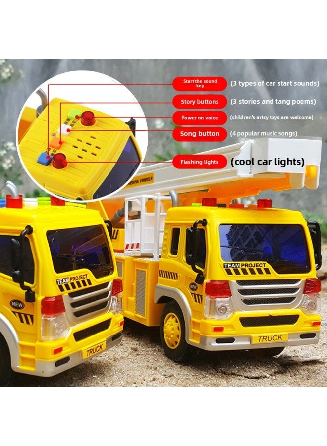 Art Car Play Simulation Large Inertia Children's Toy Car Engineering Excavator Baby Toy Lights Music Story-Color:310D 【acousto-optic】 Excavator - Image 3
