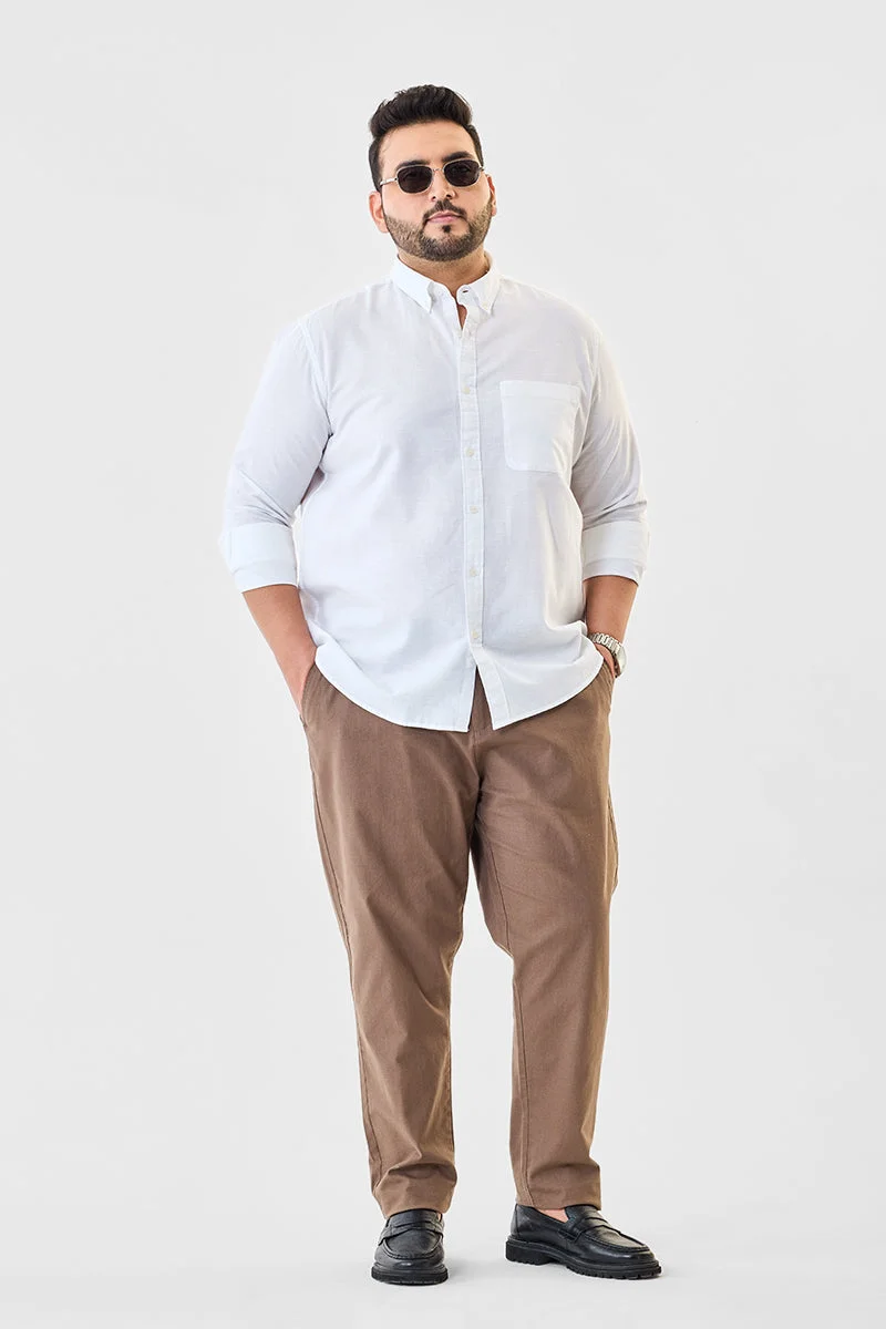 SNITCH Regular Fit Linen Blend Plus Size Shirt