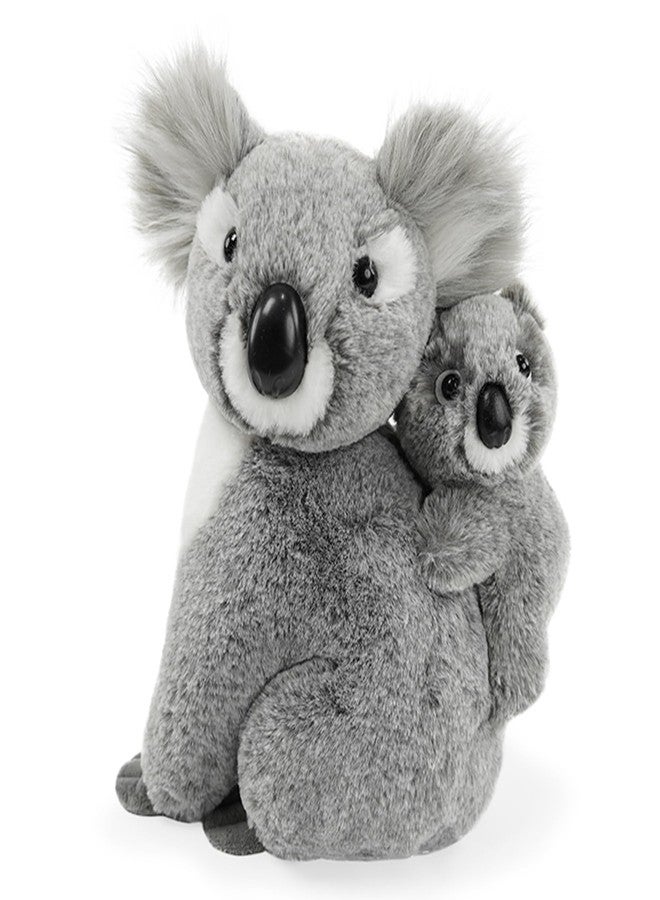 JUSTQUNSEEN Mom and Baby Stuffed Animals Koala Plush Toy Realistic Piggyback Koala Bear Plushies 10 Inch Soft Zoo Safari Jungle Wildlife Figure Educational Toy Birthday Gifts for Kids 3 4 5 6 Year Old - Image 1