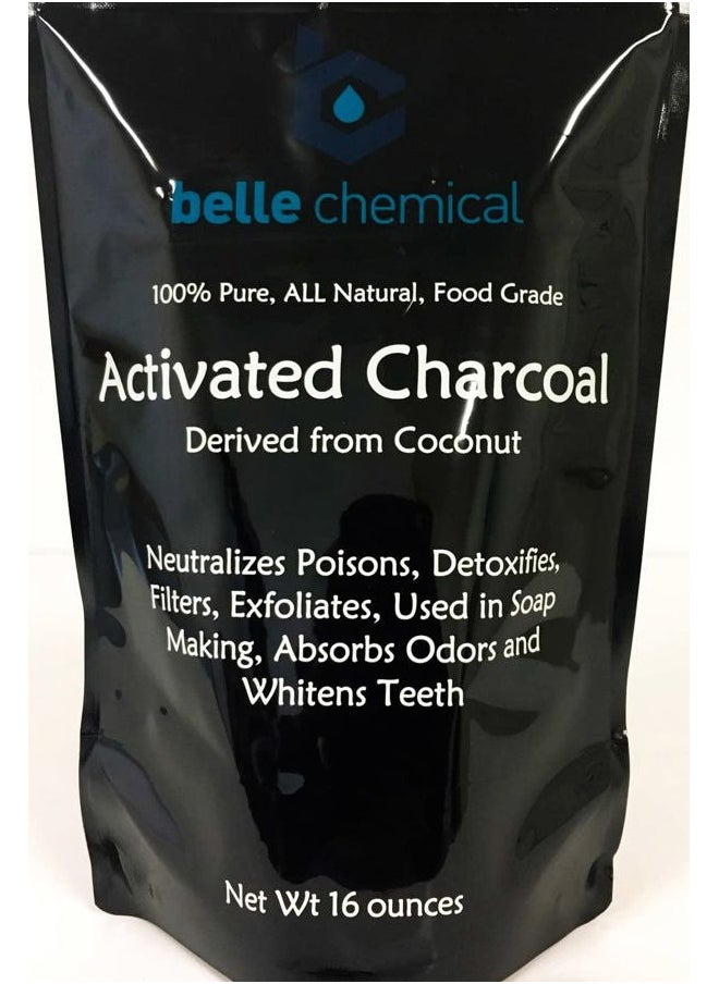 Belle Chemical - (1LB) Organic Coconut Activated Charcoal Powder - Food Grade, Kosher - Teeth Whitening, Facial Scrub, Soap Making (1 Ounce to 5 pounds (1 Pound) - Image 1