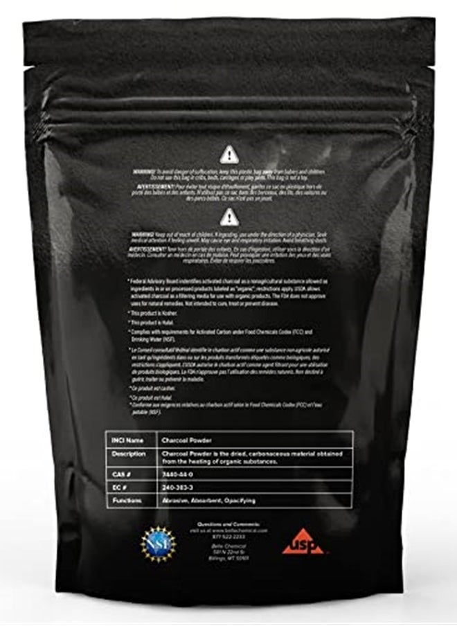 Belle Chemical - (1LB) Organic Coconut Activated Charcoal Powder - Food Grade, Kosher - Teeth Whitening, Facial Scrub, Soap Making (1 Ounce to 5 pounds (1 Pound) - Image 1