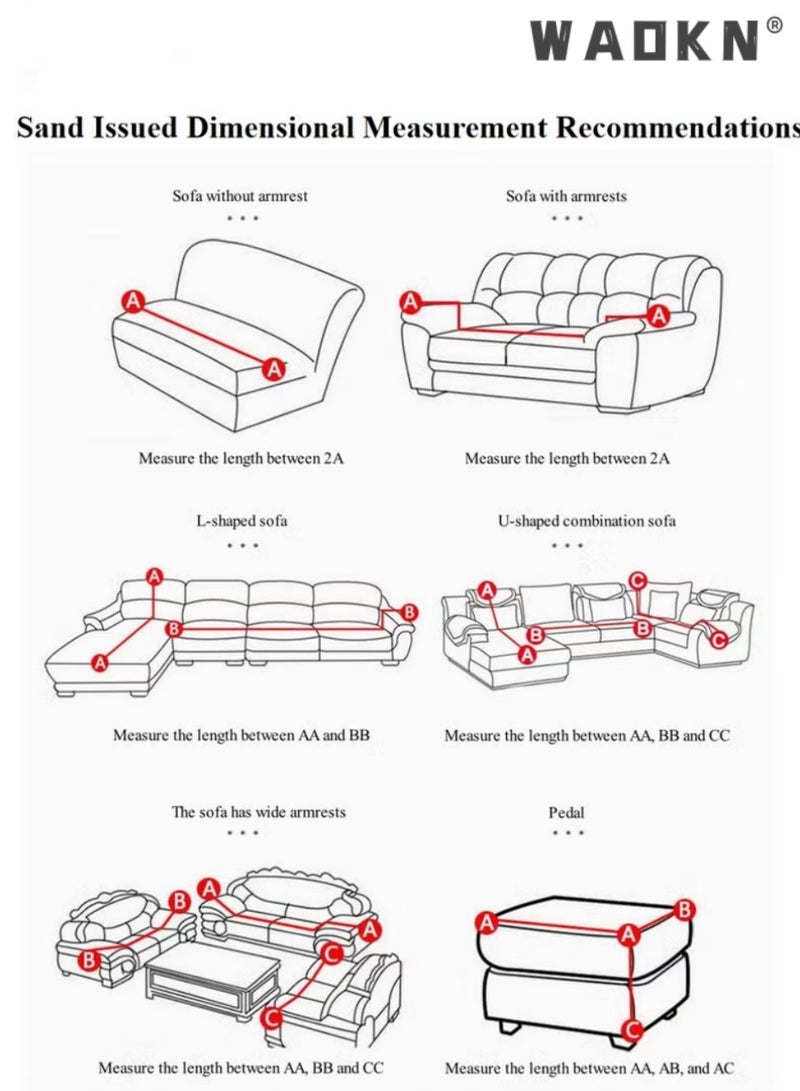 دبليو أيه أو كي أن غطاء أريكة متعددة الأغراض أنيق غير انزلاق عكسي أريكة أغطية زخرفية للأريكة غطاء أريكة النمط الشمالي مع الحواف الزخرفية مقاومة للخدش يرمي شينيل يرمي للأريكة الكبيرة أربعة مواسم أريكة يرمي غطاء أريكة عالية الكثافة حامي أريكة (بيج) - Image 4