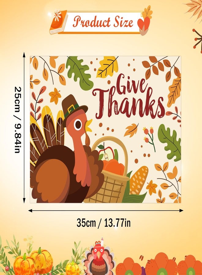 Lucleag 50 PCS Thanksgiving Paper Place Mats, Thanksgiving Give Thanks Turkey Pumpkin Disposable Placemats Table Mats for Fall Thanksgiving Party Dinner Table Decorations, 13.8x9.8 inch (Give Thanks) - Image 2