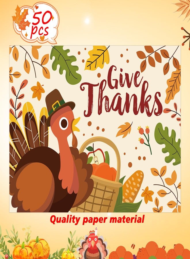 Lucleag 50 PCS Thanksgiving Paper Place Mats, Thanksgiving Give Thanks Turkey Pumpkin Disposable Placemats Table Mats for Fall Thanksgiving Party Dinner Table Decorations, 13.8x9.8 inch (Give Thanks) - Image 3