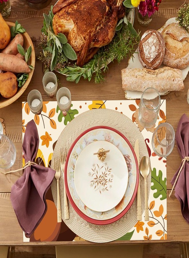 Lucleag 50 PCS Thanksgiving Paper Place Mats, Thanksgiving Give Thanks Turkey Pumpkin Disposable Placemats Table Mats for Fall Thanksgiving Party Dinner Table Decorations, 13.8x9.8 inch (Give Thanks) - Image 5