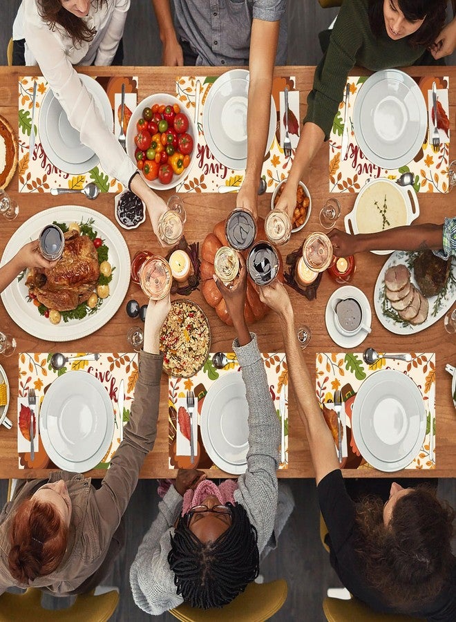 Lucleag 50 PCS Thanksgiving Paper Place Mats, Thanksgiving Give Thanks Turkey Pumpkin Disposable Placemats Table Mats for Fall Thanksgiving Party Dinner Table Decorations, 13.8x9.8 inch (Give Thanks) - Image 4