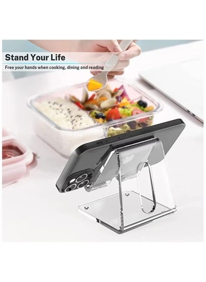 Acrylic Cell Phone Stand, Portable Phone Holder, Clear Phone Stand for Desk, Compatible with  Phone16proMax，Phone16plus，Phone17Air，Phone17pro，Phone16pro，Phone16，Phone17promax，Phone17 Phone 12 Pro Max Mini 11 Xr 8 Plus SE, Switch, Android Smartphone, Pad, Desk - Image 5
