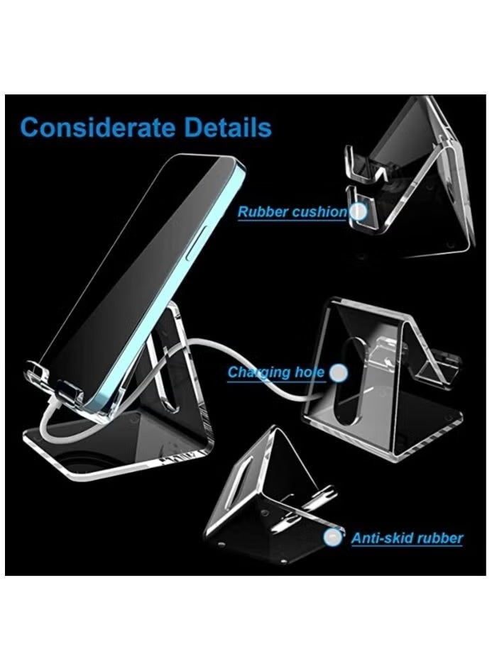 Acrylic Cell Phone Stand, Portable Phone Holder, Clear Phone Stand for Desk, Compatible with  Phone16proMax，Phone16plus，Phone17Air，Phone17pro，Phone16pro，Phone16，Phone17promax，Phone17 Phone 12 Pro Max Mini 11 Xr 8 Plus SE, Switch, Android Smartphone, Pad, Desk - Image 4