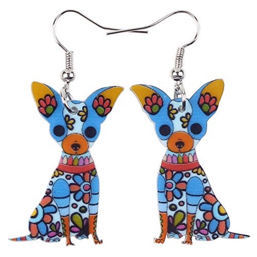 Bonsny Acrylic Drop Chihuahuas Dog Pets Earrings Funny Design Lovely Gift For Women Fashion Jewelry (Brown) - Image 1
