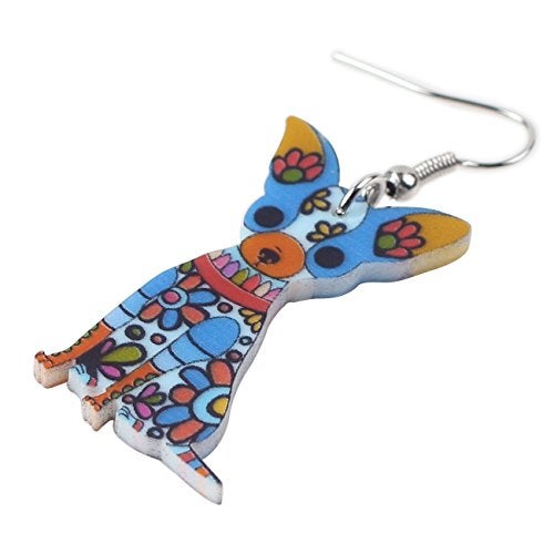 Bonsny Acrylic Drop Chihuahuas Dog Pets Earrings Funny Design Lovely Gift For Women Fashion Jewelry (Brown) - Image 3