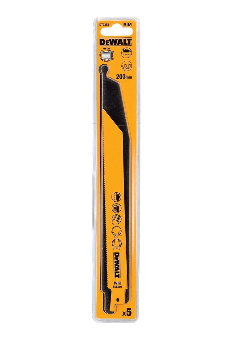 DEWALT - Reciprocating Blades 203mm 8inch 1.2T 5pcs Pkt - Image 1