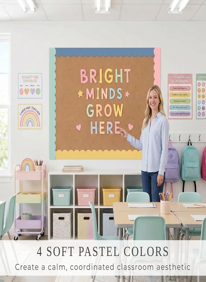 ZICOTO Beautiful Scalloped Bulletin Board Borders for Classroom Decor - 84 Colorful Strips for Up to 4 Boards 4x6 ft, Durable Decoration and Teacher Must Haves for a Warm Welcoming Classroom - Image 5