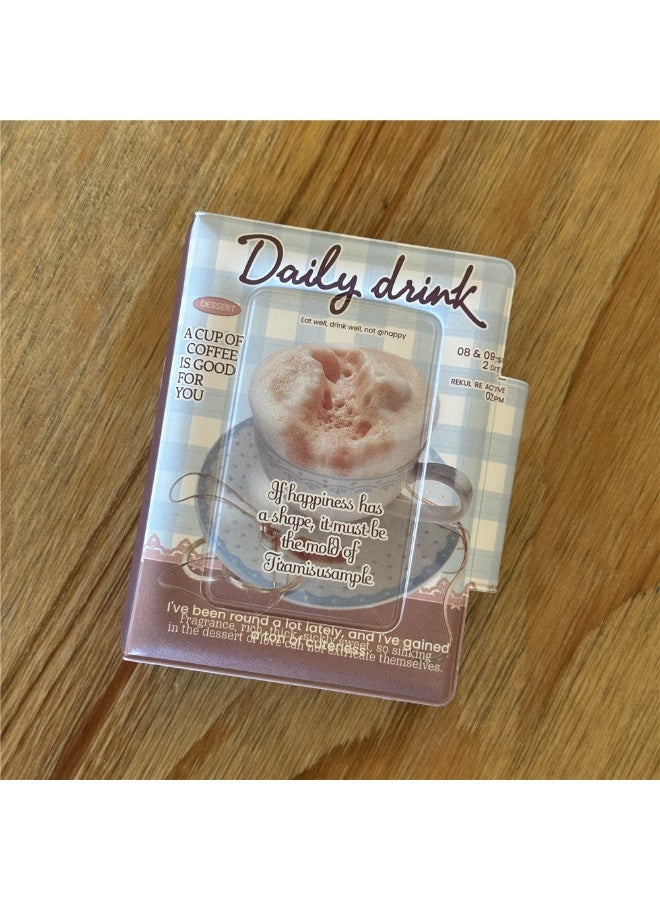 NIBEMINENT 1 - Piece Cappuccino Kpop Photo Card Holder Pendant Key Chain ID Badge Holder ID Card Holder Photo Card Protector for School ID Office ID Access Card for Women Girls - Image 1