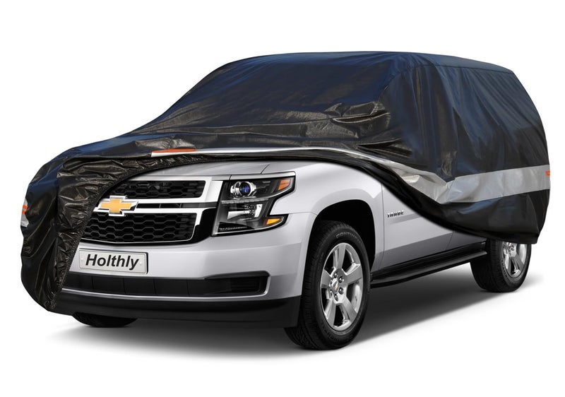 Holthly 10 Layers Car Cover Waterproof All Weather for Large SUV100 Waterproof Outdoor Car Covers Rain Snow UV Dust Protection Custom Fit for Chevy Tahoe Traverse Mercedes GLS QX80 Patroletc