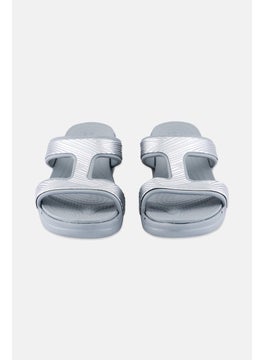 crocs Women Brand Logo Slip On Sandals, Grey  - Image 4