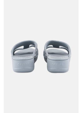 crocs Women Brand Logo Slip On Sandals, Grey  - Image 2