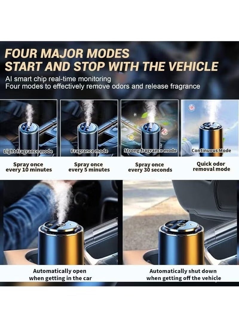 Smart car air freshener with star display – rechargeable fragrance diffuser with auto on/off and cologne oil – black - Image 5