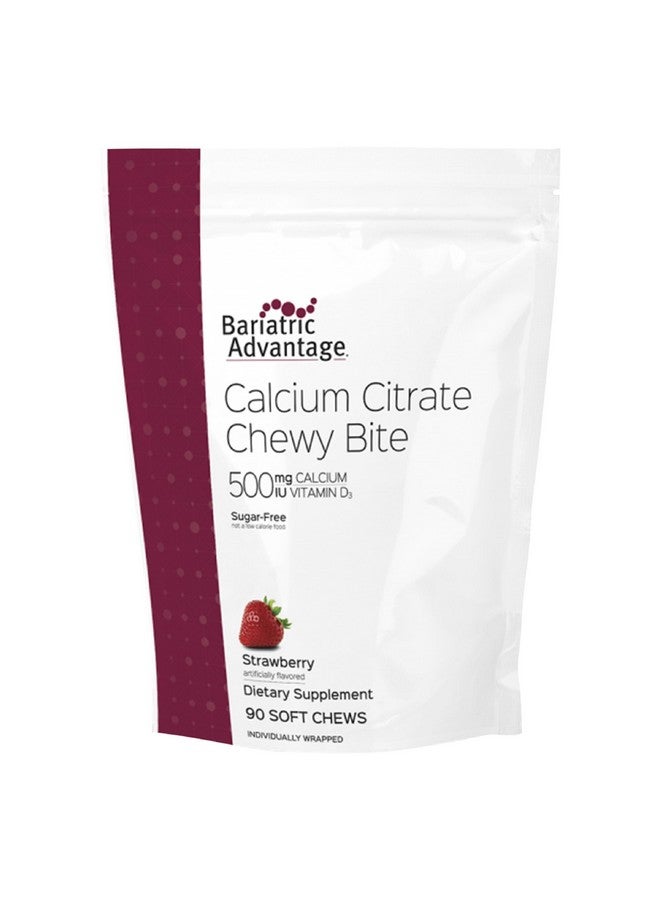 بارياتيك أدفانتج أقراص سيترات الكالسيوم من بارياتريك أدفانتج، ٥٠٠ ملغ، قابلة للمضغ - لمرضى جراحة السمنة - فيتامين د٣ - مكمل كالسيوم قابل للمضغ خالٍ من السكر - أقراص كالسيوم بارياتريك للمضغ - بنكهة الفراولة - ٩٠ قرصًا - Image 1