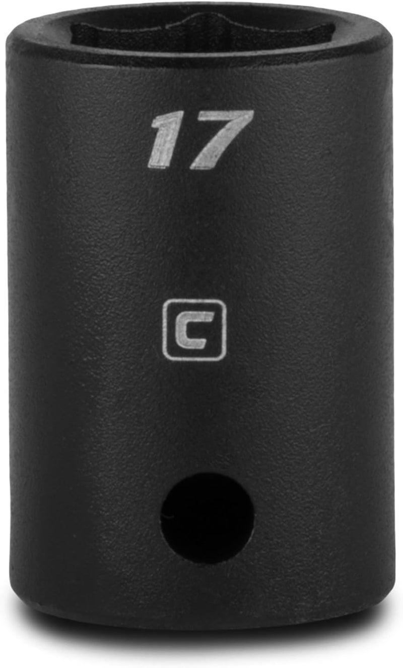 Capri Tools 17 mm Shallow Impact Socket, 1/2-Inch Drive, 6-Point, Metric - Image 1