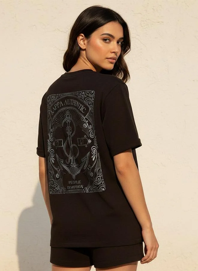 Kappa Black Kappa 2 Way Stretch Printed T-shirt for Women | Best Price UAE