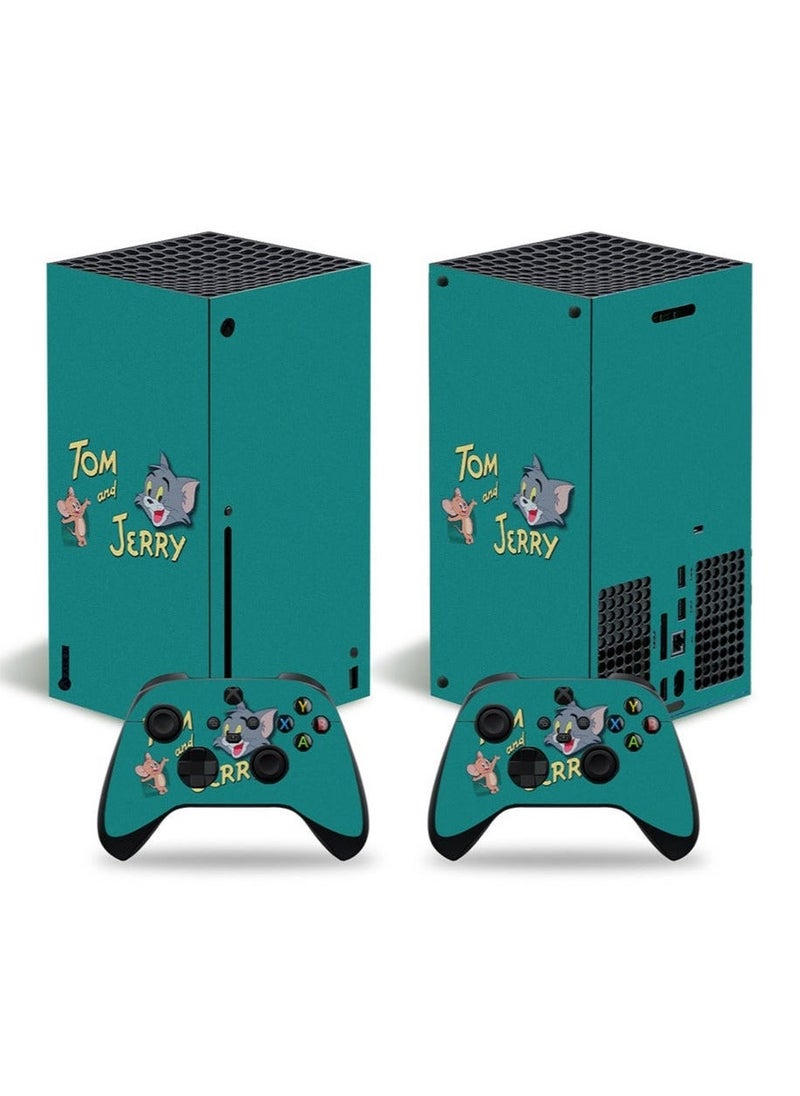 XBOX SERIES X Console Controller Skins Set, Skin Wrap Decal Sticker XBOX Series X, Protective Film Sticker for XBOX X Tom and Jerry,XBOX Series X Sticker, Vinyl Cover Sticker - Image 1