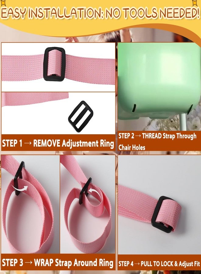 Mtuiewo 2 Pcs Black & Pink High Chair Straps, 5 Point Harness Seat Belt for High Chair, Safety Strap Belt for Child Protection, Adjustable and Durable - Image 5