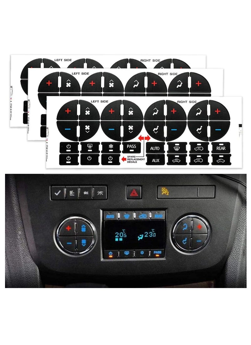 ECVV 3PCS AC Dash Button Sticker Repair Kit Car Interior Accessories Replacement Stickers for Ruined Faded Auto Climate Control Decals Fit Cars, SUVs, Trucks  - Image 1