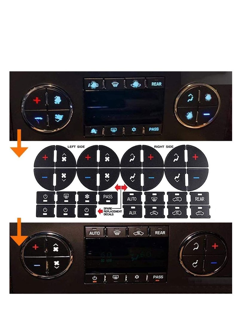 ECVV 3PCS AC Dash Button Sticker Repair Kit Car Interior Accessories Replacement Stickers for Ruined Faded Auto Climate Control Decals Fit Cars, SUVs, Trucks  - Image 2