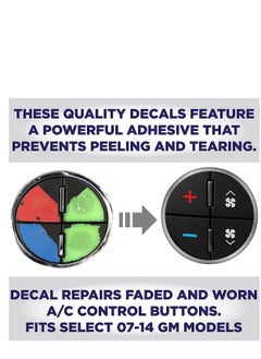 ECVV 3PCS AC Dash Button Sticker Repair Kit Car Interior Accessories Replacement Stickers for Ruined Faded Auto Climate Control Decals Fit Cars, SUVs, Trucks  - Image 3