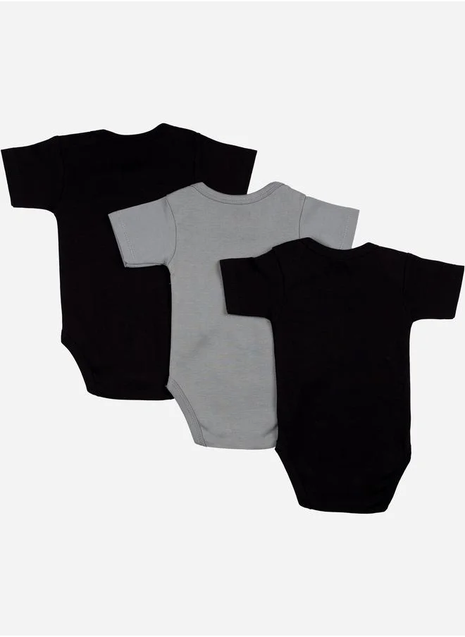Babies Basic Pack of 3 - Solid Short Sleeves Bodysuit by Styli