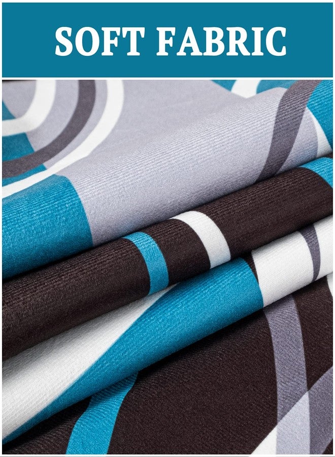 D DIFARIC Blue and Black Throw Pillow Covers 18x18 Inches Set of 4 Decor Decorative Throw Pillow Cover Abstract Modern Geometric Teal Square Cushion Cases for Sofa Bed Couch - Image 3