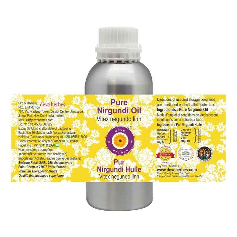 Deve Herbes Deve Herbes Nirgundi Oil Vitex negundo linn  Infused  Pure  NonSticky  Fast Absorbing  For Massage Blends  Men  Women  Herbal Aroma  1250ml  - Image 2