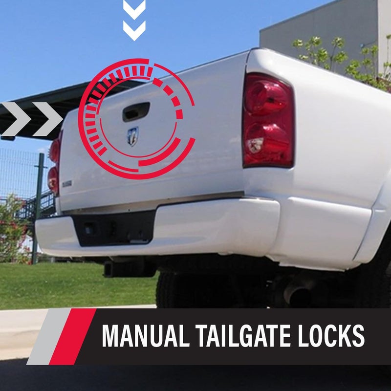 Pop & Lock – Manual Tailgate Lock for Dodge Ram 1500, 2500, and 3500, Fits 2002 to 2008 (Chrome, PL3400C, Works with No Factory Lock) - Image 2